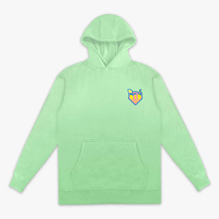 Green Lemonade youth hoodie — front view