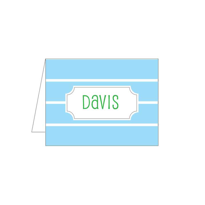 Light Blue Stripe Folded Note - Barque Gifts