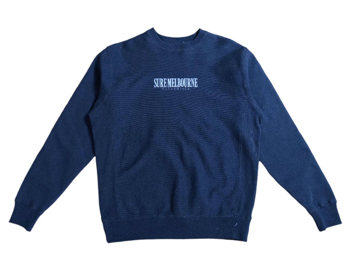 Little Lonsdale St. Super Heavyweight Reverse Weave Crew Fleece - Black / Grey