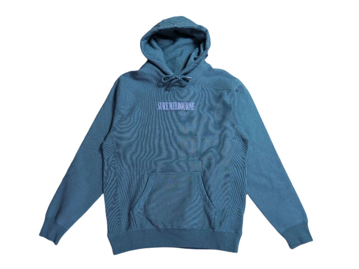 Little Lonsdale St. Super Heavyweight Reverse Weave Hooded Fleece - Pine Green / Grey
