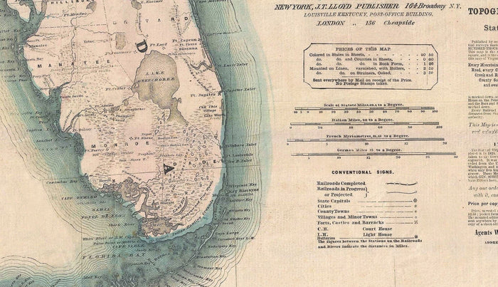 Lloyd's Map of the Southern States, 1862 - Rare Old Confederacy Civil War Map - USA