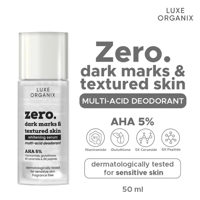 LUXE ORGANIX Zero Dark Marks & Textured Skin Whitening Multi-acid Serum Deodorant