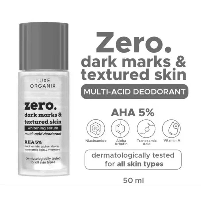 LUXE ORGANIX Zero Dark Marks & Textured Skin Whitening Multi-acid Serum Deodorant