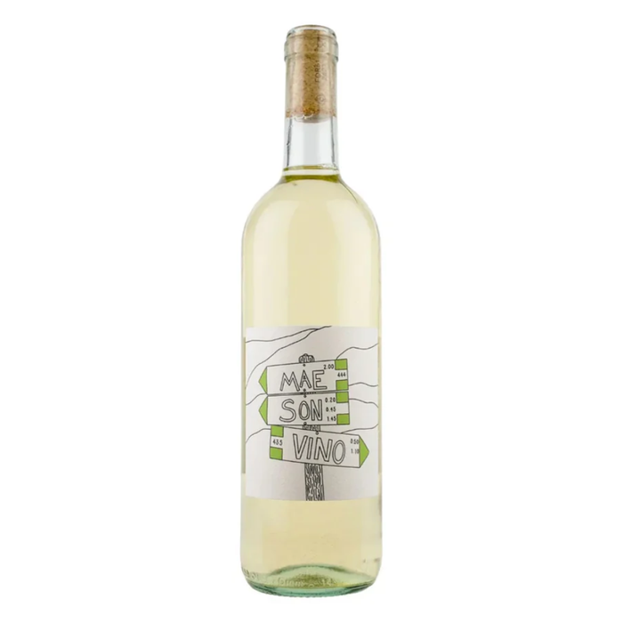 Mae Son Bianco 2022 white wine bottle with green glass and label