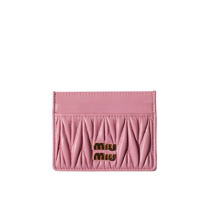 Matelassé nappa leather card holder