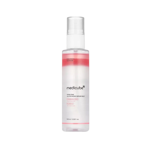 MEDICUBE PDRN Pink Glutathione Serum Mist is a lightweight mist designed to hydrate, brighten, and refresh the skin throughout the day. Formulated with PDRN, Glutathione, and Niacinamide, it helps support skin vitality while improving the look of dull and uneven tone. Collagen Water and moisturizing ingredients deliver instant hydration, while peptides help promote smoother, healthier-looking skin. The fine mist absorbs quickly without stickiness, making it easy to use anytime skin needs a boost