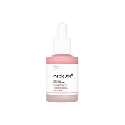 MEDICUBE PDRN Pink Peptide Serum is a rejuvenating serum designed to enhance skin elasticity and reduce the appearance of wrinkles. Formulated with a potent blend of peptides, including Copper Tripeptide-1 and Palmitoyl Pentapeptide-4, it effectively stimulates collagen production to firm and smooth the skin. Niacinamide brightens and evens out skin tone, while Sodium DNA and Hydrolyzed Collagen provide deep hydration and repair. Additional extracts like Turmeric and Neem soothe and protect the