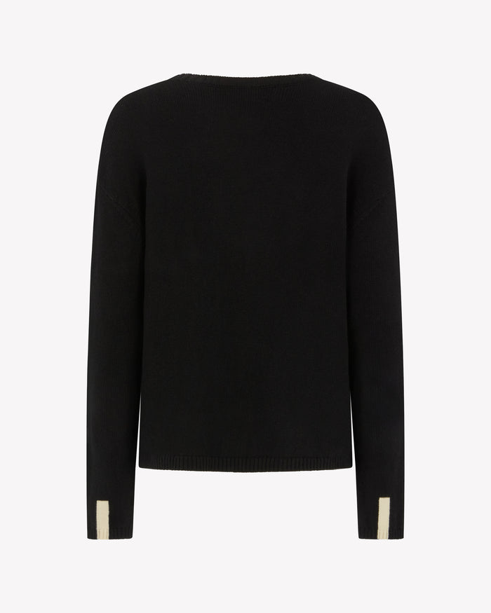 Merino Wool Relaxed Fit Jumper - Black