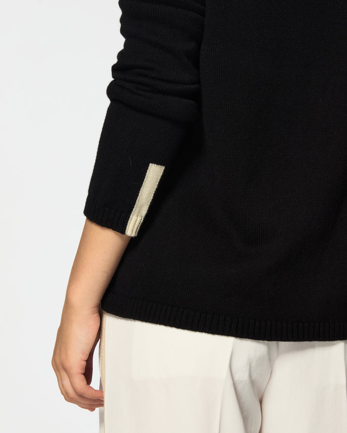 Merino Wool Relaxed Fit Jumper - Black