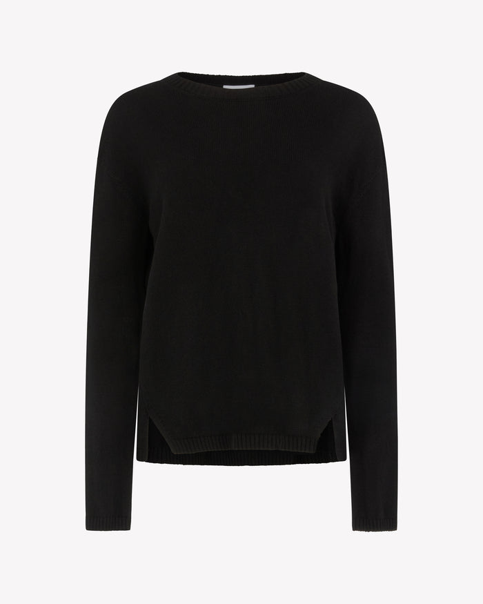 Merino Wool Relaxed Fit Jumper - Black