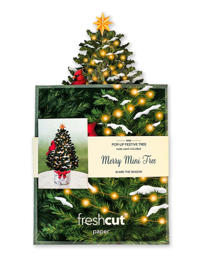 Merry Mini Tree (10 Mini Pop-up Greeting Cards) FreshCut Paper LLC