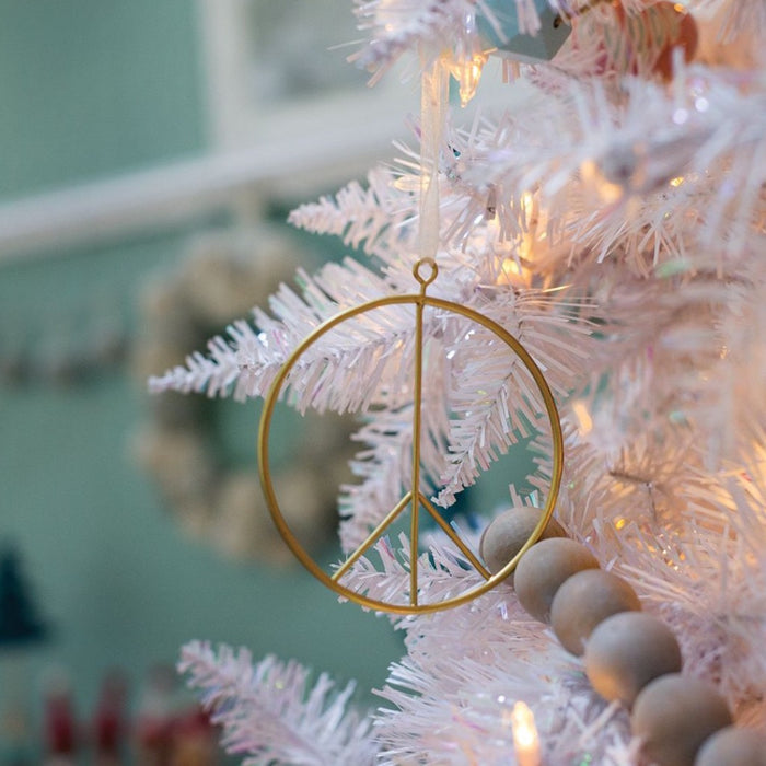 Metal Peace Sign Ornament