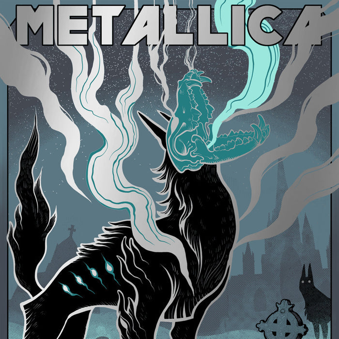 METALLICA X NAKATOMI X MISSMONSTER- BLACK SHUCK POSTER- SILVER EDITION