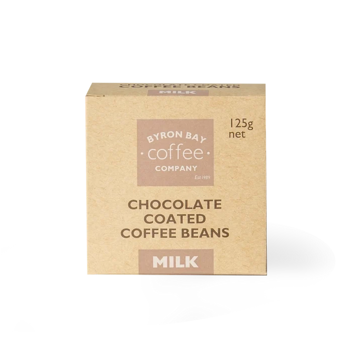 Sweet coffee snack - roasted coffee beans covered in creamy milk chocolate