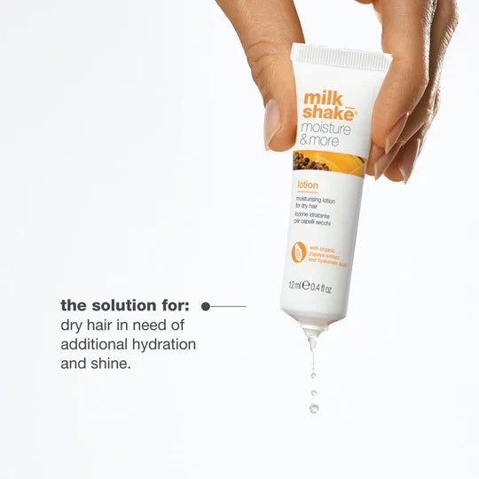 milk_shake Moisture & More Hydrating Lotion Vials - Intense Weekly Hydration Treatment for Dry, Dehydrated Hair | Restores Shine and Moisture | Tropical Scent