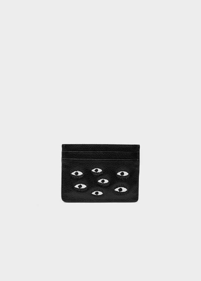 Min & Mon - Filium Leather Cardholder - All Over Eyes - Black-Min & Mon-treehaus