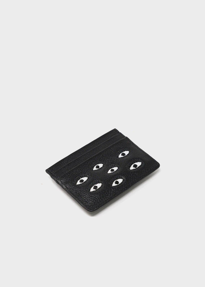 Min & Mon - Filium Leather Cardholder - All Over Eyes - Black-Min & Mon-treehaus