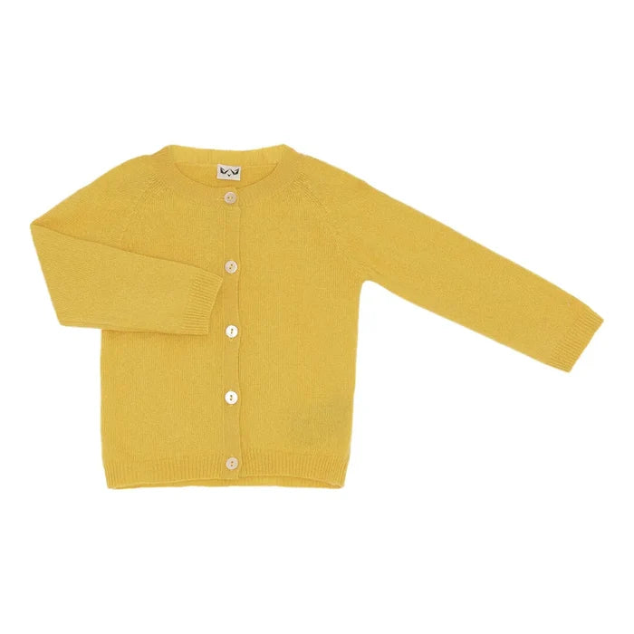 Minilux cashmere cardigan i gul