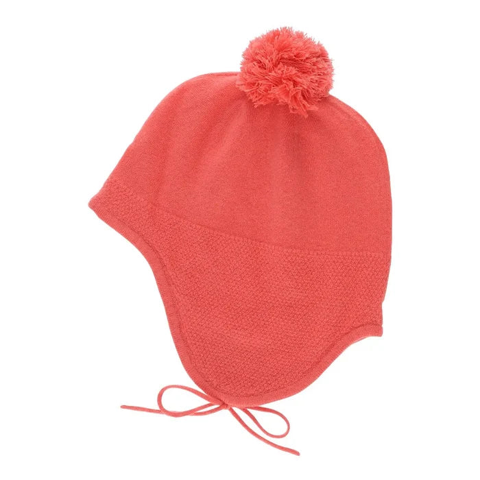 Minilux cashmere hue med pom pon fersken farvet-0
