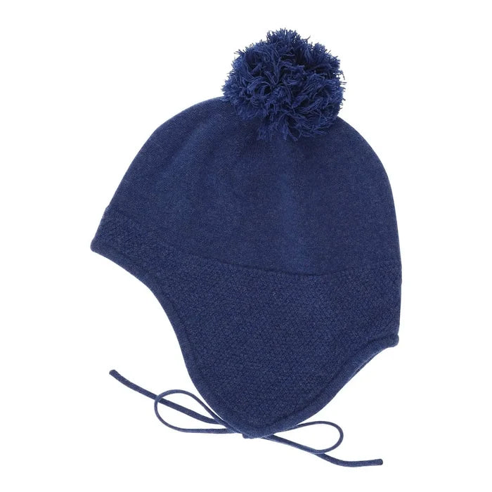 Minilux cashmere hue med pompon blå-0