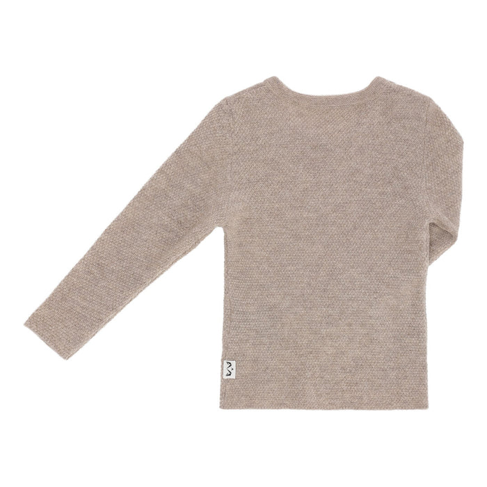 Minilux cashmere pullover med 2 knapper beige
