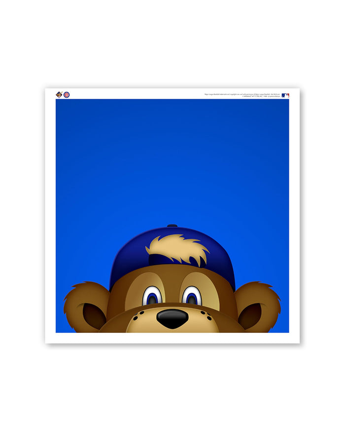 Clark the Cub Chicago Cubs mascot art print by S. Preston, officially licensed MLB mascot wall art