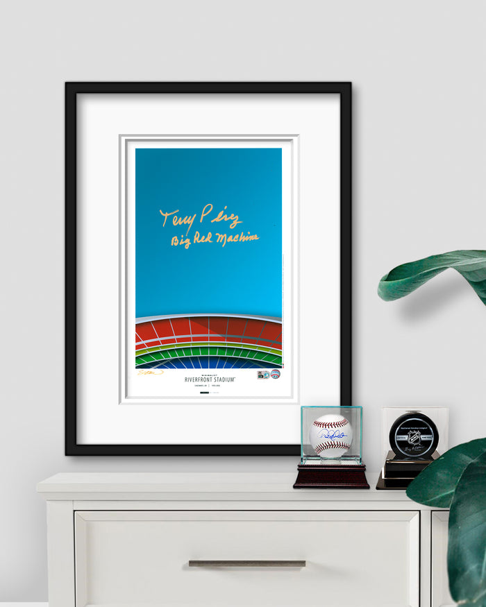 Minimalist Riverfront Stadium - Tony Perez Autographed - Big Red Machine Inscription - Authenticated