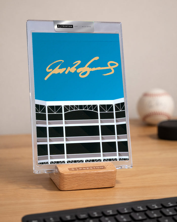 Minimalist The Ballpark In Arlington - Ivan "Pudge" Rodriguez Autograph Slab - Authenticated