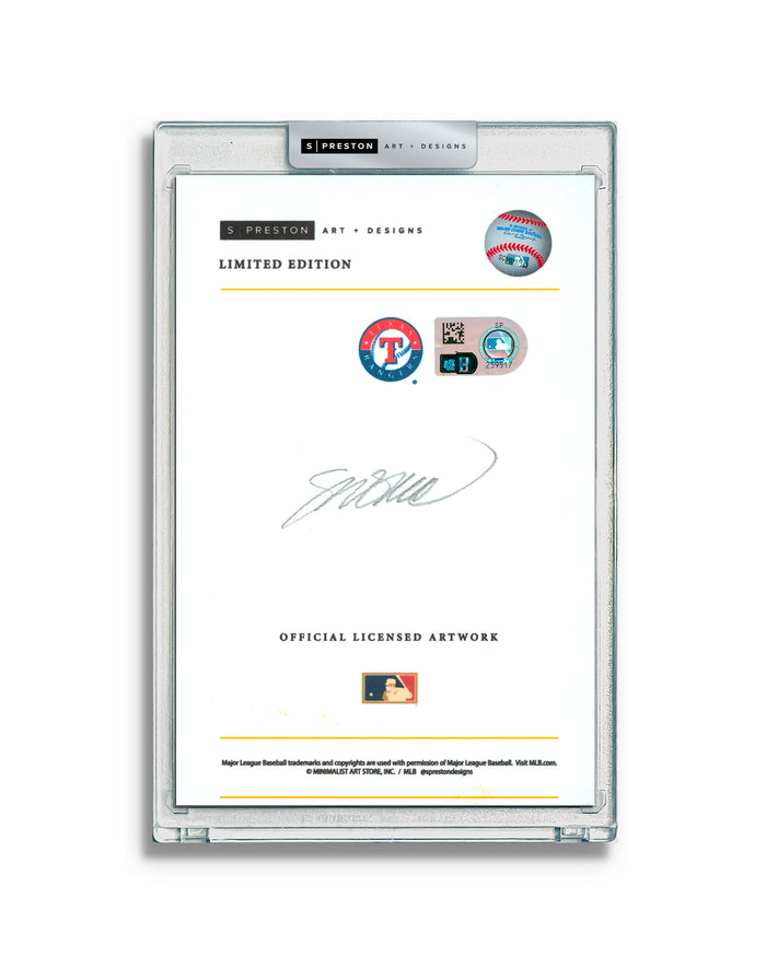 Minimalist The Ballpark In Arlington - Ivan "Pudge" Rodriguez Autograph Slab - Authenticated