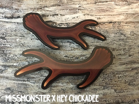 MISSMONSTER X HEY CHICKADEE ANTLER BARRETTES - PRINTED PLASTIC