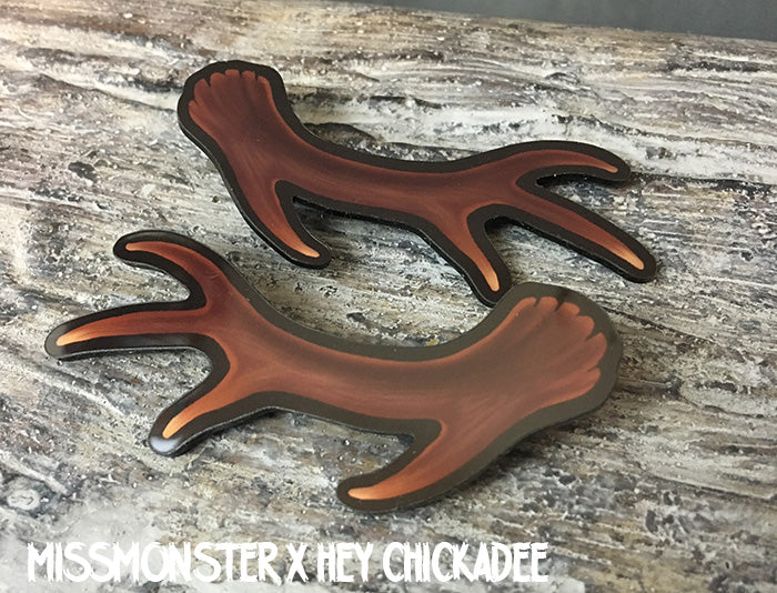 MISSMONSTER X HEY CHICKADEE ANTLER BARRETTES - PRINTED PLASTIC
