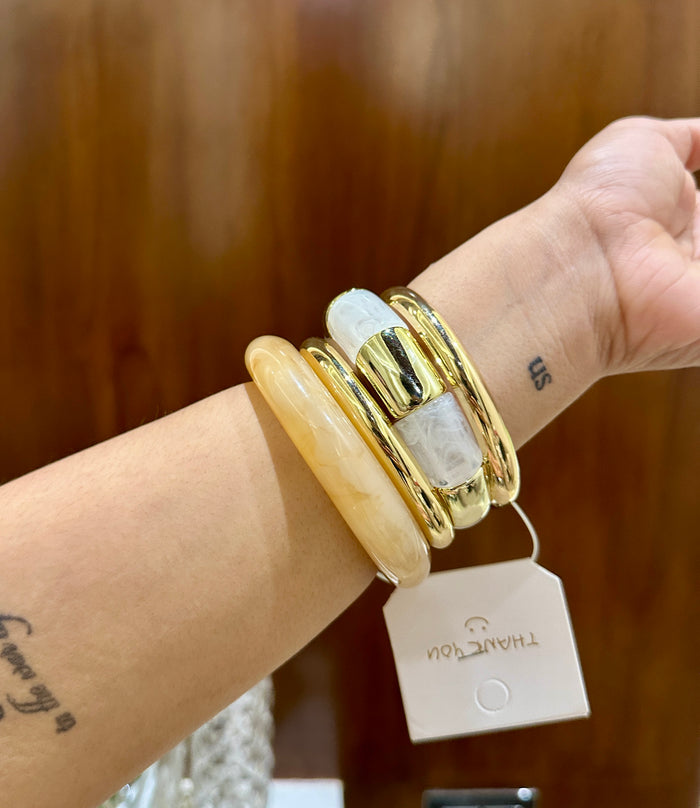 Modern Resin Bangle Stack Set Of 4 RB 08