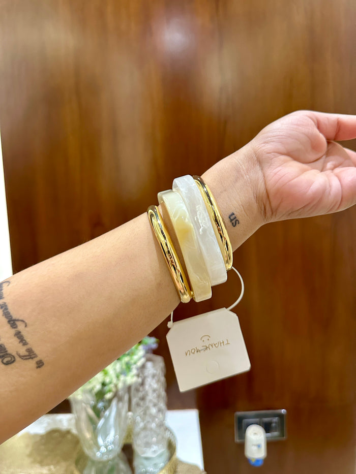 Modern Resin Bangle Stack Set Of4 RB06