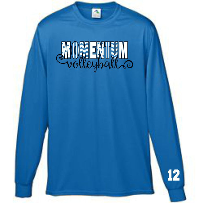 Momentum Volleyball Swirly Long Sleeve Wicking Tee