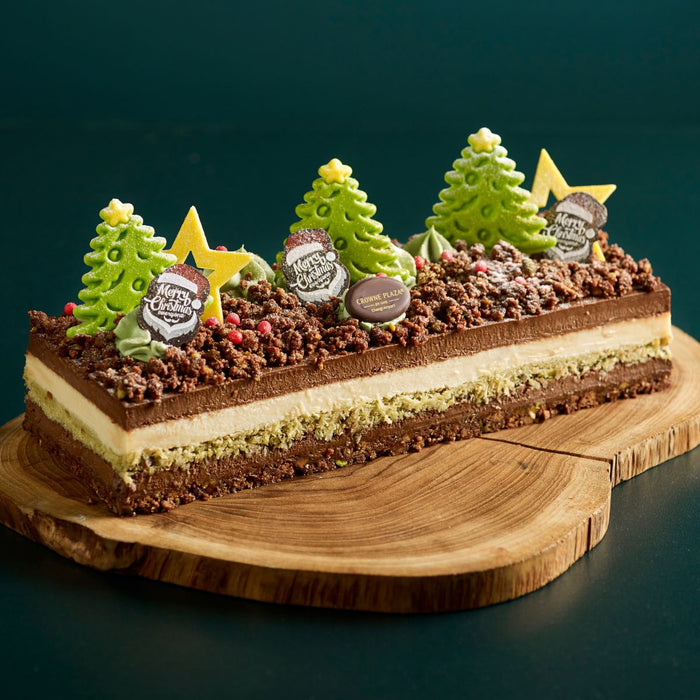 Moonlit Forest Kunafa Yule Log
