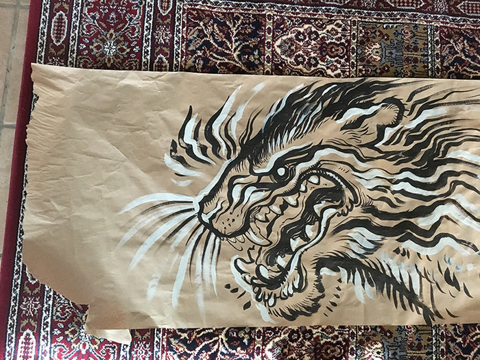 MURAL INK DRAWING- TIGERS
