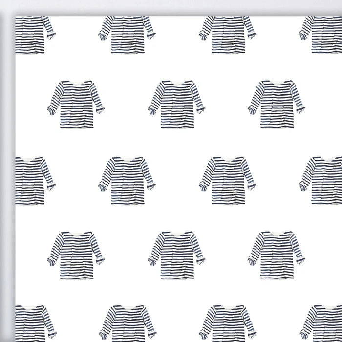 Navy + White Striped Shirt Gift Wrap