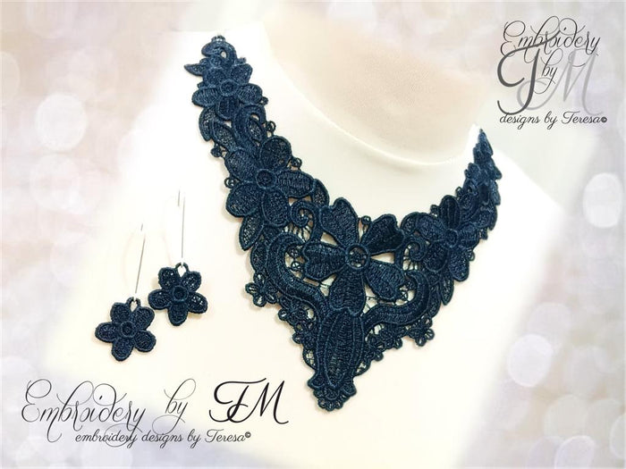 Necklace + earrings FSL by TM /8x12 hoop