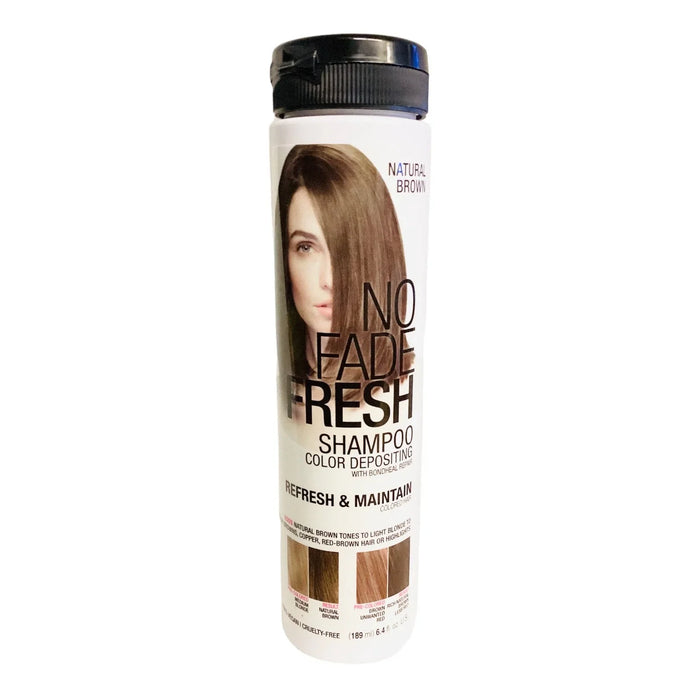 No Fade Fresh color depositing shampoo bottle for natural brown hair, 6.4 oz