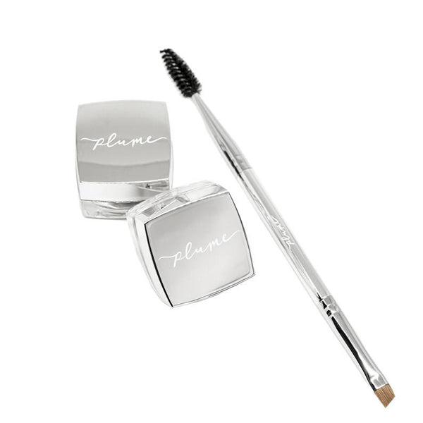Plume-Nourish & Define Brow Pomade-Makeup-Plume_Science-Nourish_Define_Brow_Pomade-Pot_and_Brush-The Detox Market |