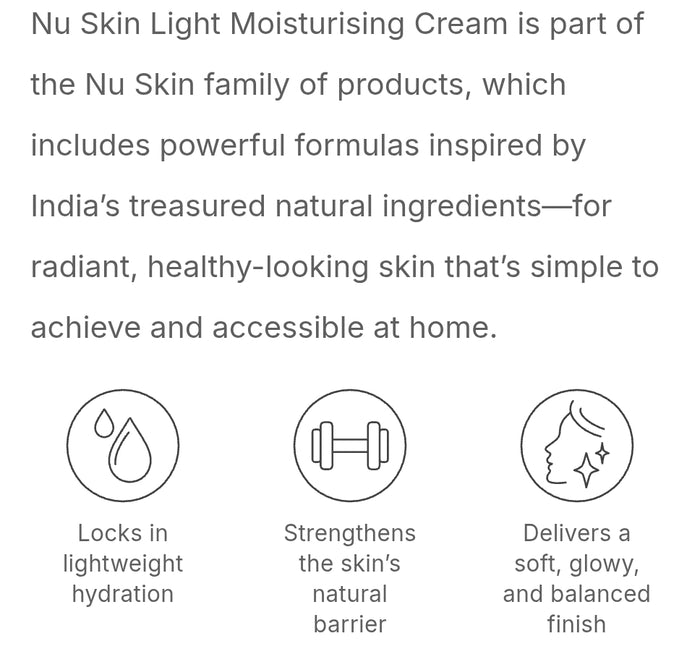 Nu Skin Light Moisturising Cream 30ml - Lightweight Hydrating Formula with Ceramides & Peptides - SD Cosmetics Care