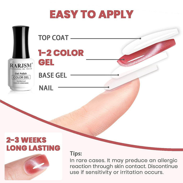 Nude Red Cat Eye Nails Ice Velvet Jelly Translucent Finish