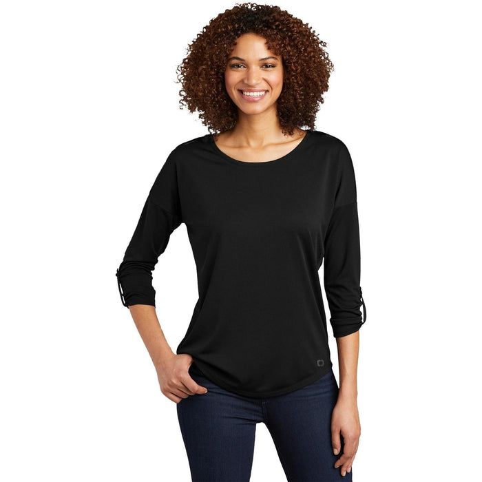 no-logo OGIO Ladies Gravitate Scoop 3/4-Sleeve-Regular-OGIO-Thread Logic