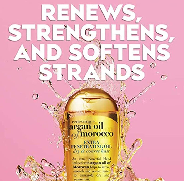 Ogx RENEWING + Argan Oil Of Morocco Extra Penetrating Oil زيت الاركان المغربي من او جي اكس