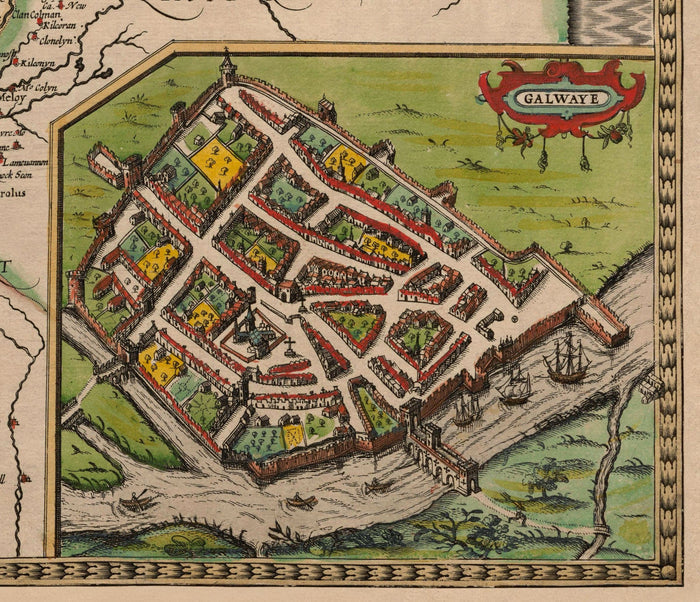 Old Map of Connacht, Ireland 1611 by John Speed - Galway, Sligo, Mayo, Leitrim, Clare