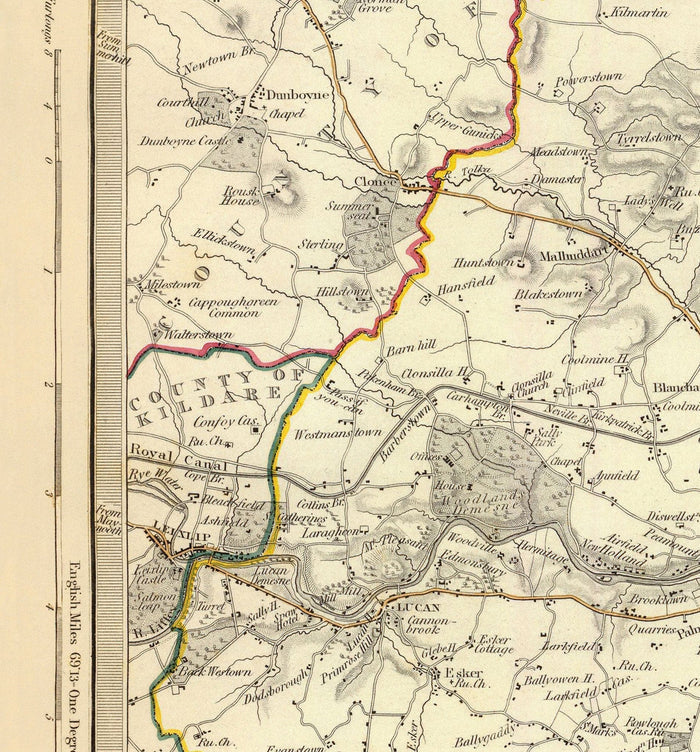 Old Map of Dublin and Suburbs, Ireland, 1837 by SDUK - Leinster, Dublin Bay, Greater Dublin
