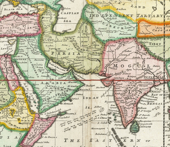 Old World Map from 1719 by Herman Moll - Large Colonial & Exploration Atlas Chart