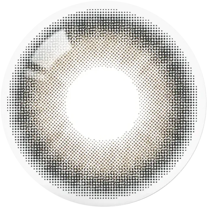 Detailed lens design of EyeCandys Olola Meow Koshort Grey colored contact lens, showing natural grey color enhancement.