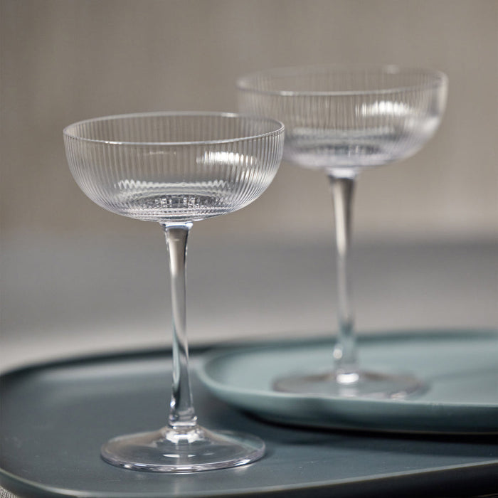 Optic Design Martini Glass - S/4 - Drinkware Sets by Carlyle Avenue