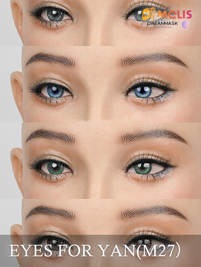 Replaceable microporous eyes for Yao M27 mask by Inthemask by Moli's, showing detailed close-up of the eyes' design.